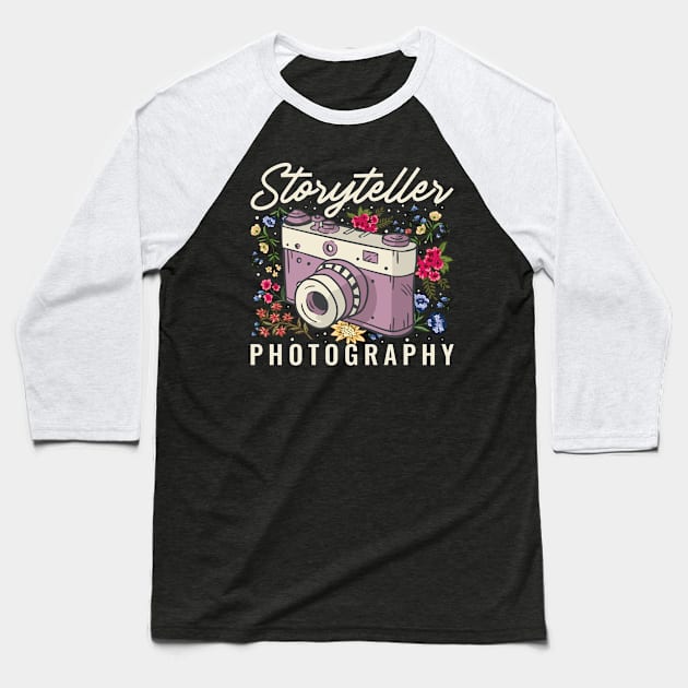 Storyteller Funny Photography Gift Baseball T-Shirt by CatRobot